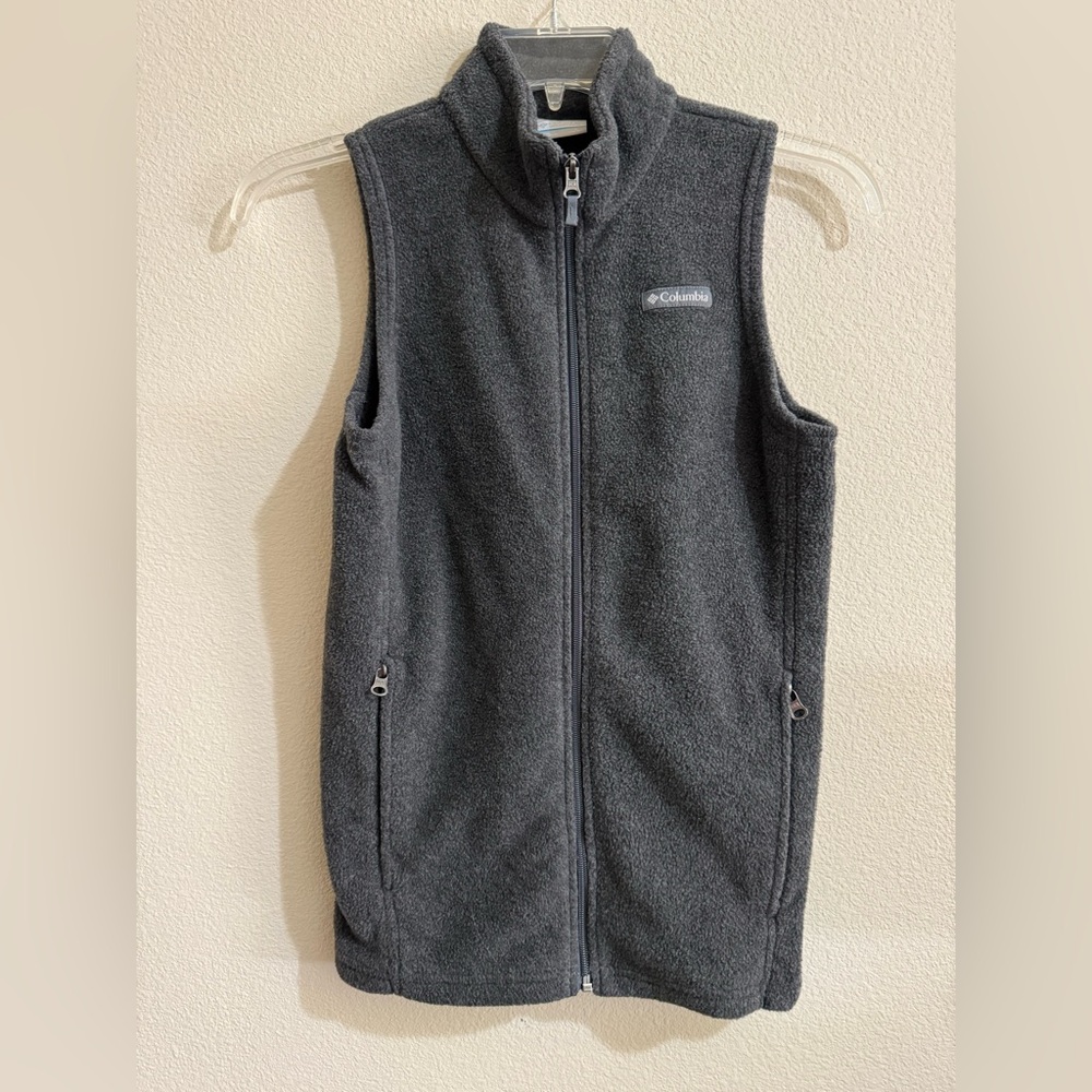 Child’s Columbia Dark Gray Fleece Vest Sz L (14/16)